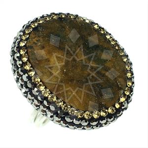 925 Sterling Silver Gem and Crystals Gemstone Rings