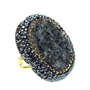 925 Sterling Silver Gem and Crystals Gemstone Rings