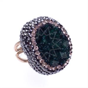 925 Sterling Silver Gem and Crystals Gemstone Rings