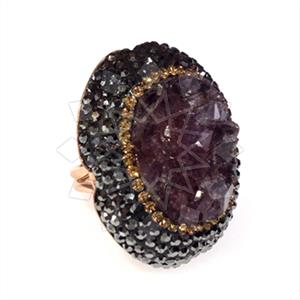 925 Sterling Silver Gem and Crystals Gemstone Rings