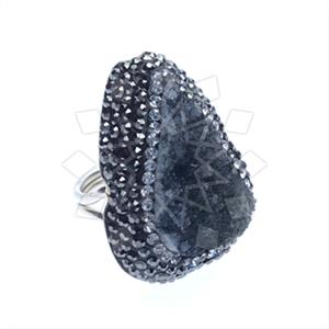 925 Sterling Silver Gem and Crystals Gemstone Rings