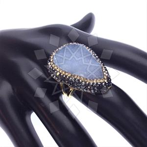 925 Sterling Silver Gem and Crystals Gemstone Rings