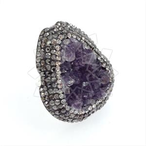 925 Sterling Silver Gem and Crystals Gemstone Rings