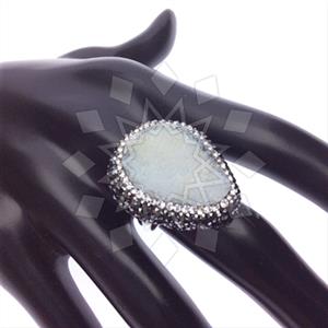 925 Sterling Silver Gem and Crystals Gemstone Rings