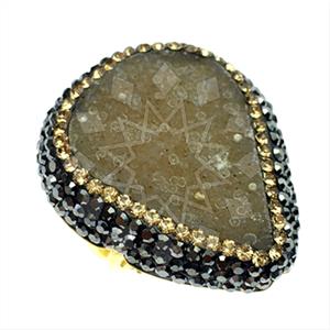 925 Sterling Silver Gem and Crystals Gemstone Rings