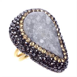 925 Sterling Silver Gem and Crystals Gemstone Rings