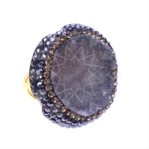 925 Sterling Silver Gem and Crystals Gemstone Rings