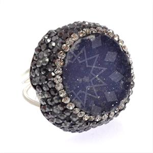 925 Sterling Silver Gem and Crystals Gemstone Rings