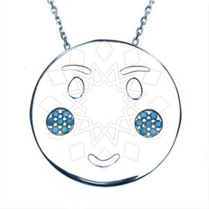 925 Sterling Silver Emoji Pendant Necklace