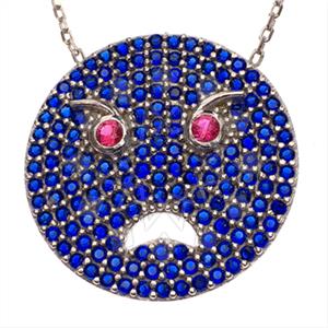 925 Sterling Silver Emoji Pendant Necklace