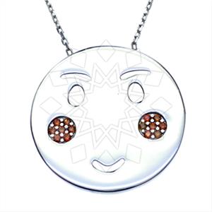 925 Sterling Silver Emoji Pendant Necklace