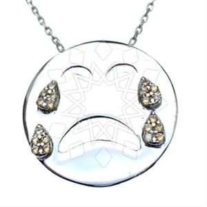 925 Sterling Silver Emoji Pendant Necklace