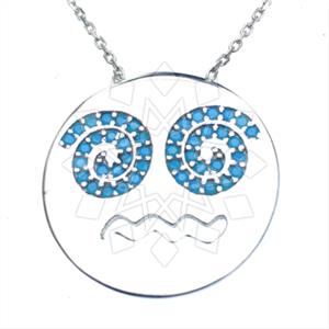 925 Sterling Silver Emoji Pendant Necklace