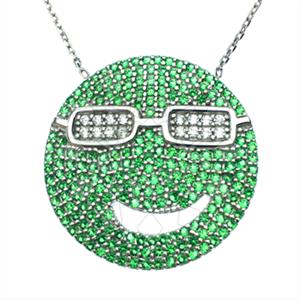 925 Sterling Silver Emoji Pendant Necklace