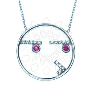 925 Sterling Silver Emoji Pendant Necklace