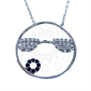 925 Sterling Silver Emoji Pendant Necklace