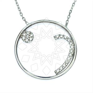 925 Sterling Silver Emoji Pendant Necklace