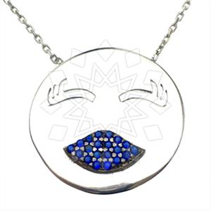925 Sterling Silver Emoji Pendant Necklace
