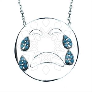 925 Sterling Silver Emoji Pendant Necklace
