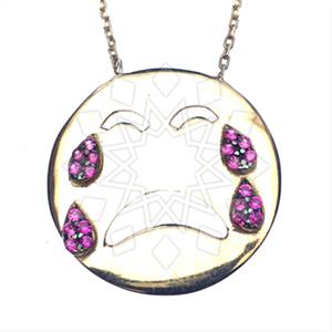 925 Sterling Silver Emoji Pendant Necklace