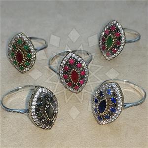 Turkish Silver Ethnic Design  Cocktail Rings