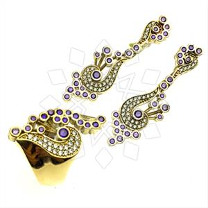 Turkish Silver Vintage Design  Ring Earrings Sets
