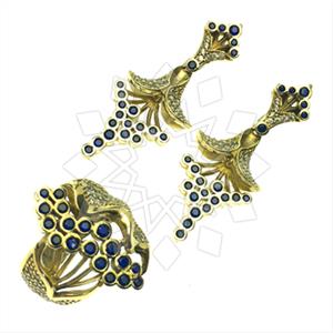Turkish Silver Vintage Design  Ring Earrings Sets