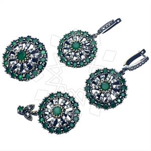 Turkish Silver Vintage Design  Ring Earring Pendant Sets