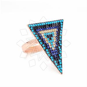 925 Sterling Silver Evil Eye Geometric Cocktail Rings