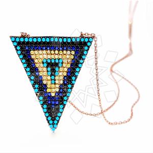 925 Sterling Silver Evil Eye Geometric Pendant Necklace