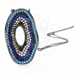 925 Sterling Silver Evil Eye Pendant Necklace