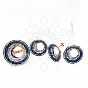 925 Sterling Silver Evil Eye Ring Earring Necklace Sets