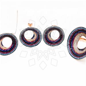 925 Sterling Silver Evil Eye Ring Earring Necklace Sets