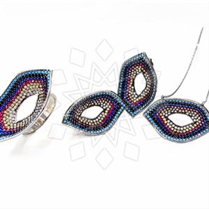 925 Sterling Silver Evil Eye Ring Earring Necklace Sets