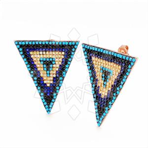 925 Sterling Silver Evil Eye Geometric Statement Earring