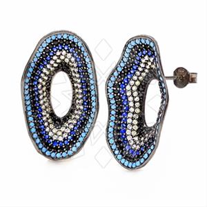 925 Sterling Silver Evil Eye Statement Earring