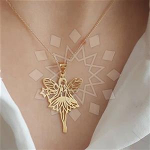 Fashion Angel Moon and Stars Pendant Necklace
