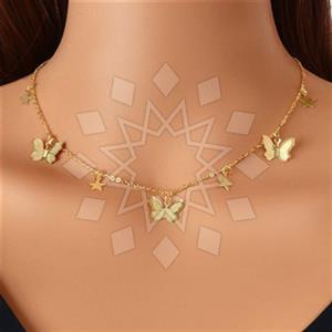 Fashion Animal Angel and Moon and Stars Metal and Chain Necklace