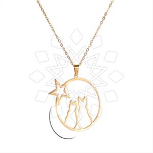 Fashion Animal Moon and Stars Pendant Necklace