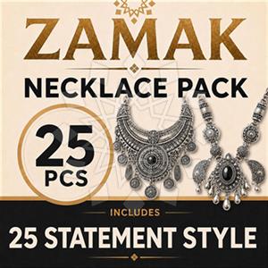 Fashion Zamak Statement Necklace Pack 25 Pieces