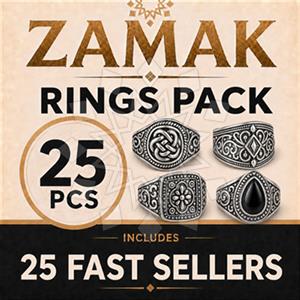 Fashion Zamak Ring Pack 25 Pieces