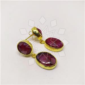 Fashion Classic Turkish Gemstone  Double Drop Earrings