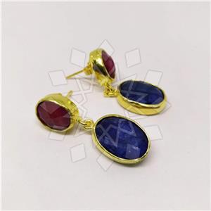 Fashion Classic Turkish Gemstone  Double Drop Earrings