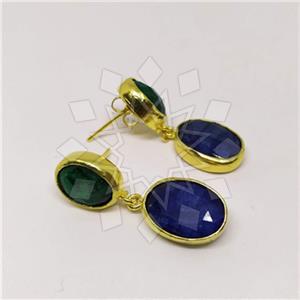 Fashion Classic Turkish Gemstone  Double Drop Earrings