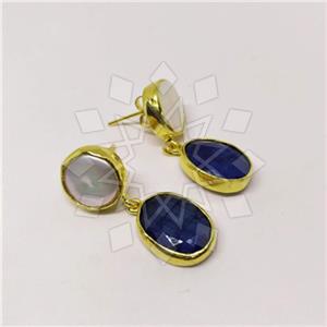 Fashion Classic Turkish Gemstone  Double Drop Earrings