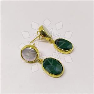 Fashion Classic Turkish Gemstone  Double Drop Earrings