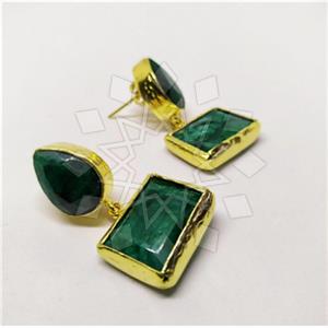 Fashion Classic Turkish Gemstone  Double Drop Earrings