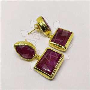 Fashion Classic Turkish Gemstone  Double Drop Earrings