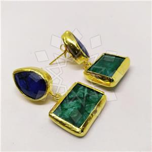 Fashion Classic Turkish Gemstone  Double Drop Earrings