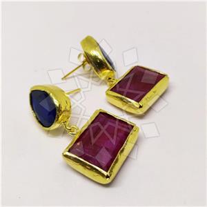 Fashion Classic Turkish Gemstone  Double Drop Earrings